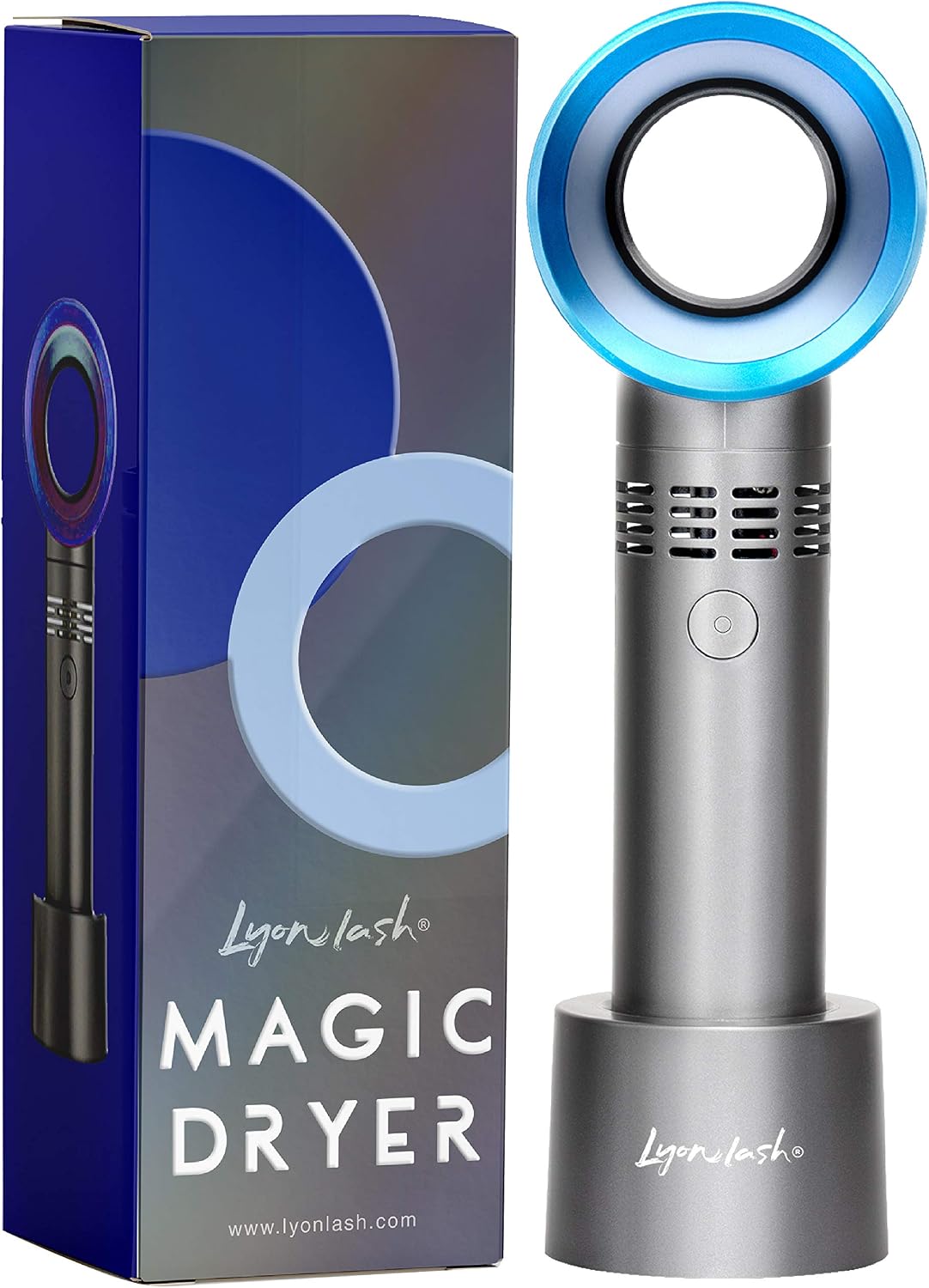 Fałszywe rzęsy Lyon Lash, 8,9 x 21,1 x 6,1 cm, 3,7 V – Niebieski, USB, Wentylator, przenośny – wentylator cyrkulacyjny powietrza