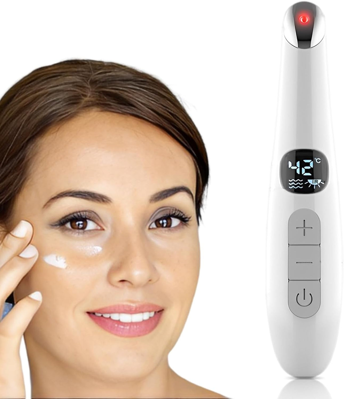 Vowleike Aparatura do tonizowania twarzy, 3 W, 5 V – Czerwony, USB, 3 w 1, Masażer – LCD ekran, Lasek do podnoszenia oczu 3 w 1