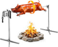 VEVOR Grill, 60 kg – 38 W, 3 obr./min, Srebrny, rożen o udźwigu 60 kg – 8 poziomów wysokości, automatyczny silnik 38 W, widelec ze stali nierdzewnej