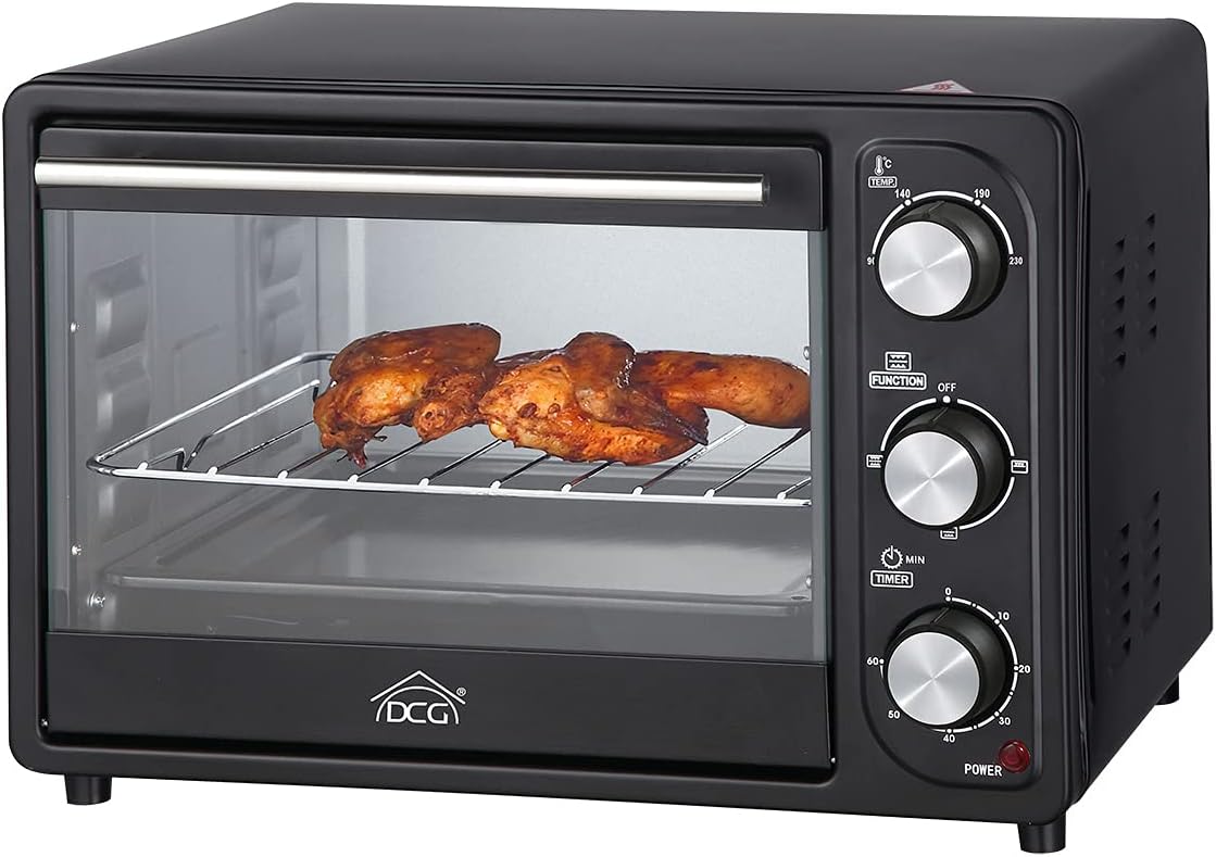 Piece konwekcyjne DCG Eltronic, 20 l, 230 V, 1300 W – Czarny, timer, DCG Piec elektryczny 20 l Mb9820N