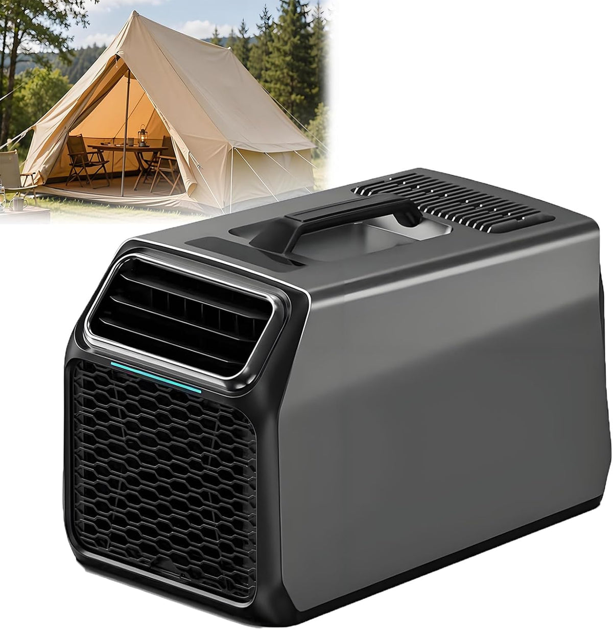 Klimatyzator przenośny EpyGnom, klimatyzator mobilny, 800 W, 543 × 315 × 363 cm – 2500 BTU, Szary, Klimatyzator Grey- 800 W, przenośne – minutnik