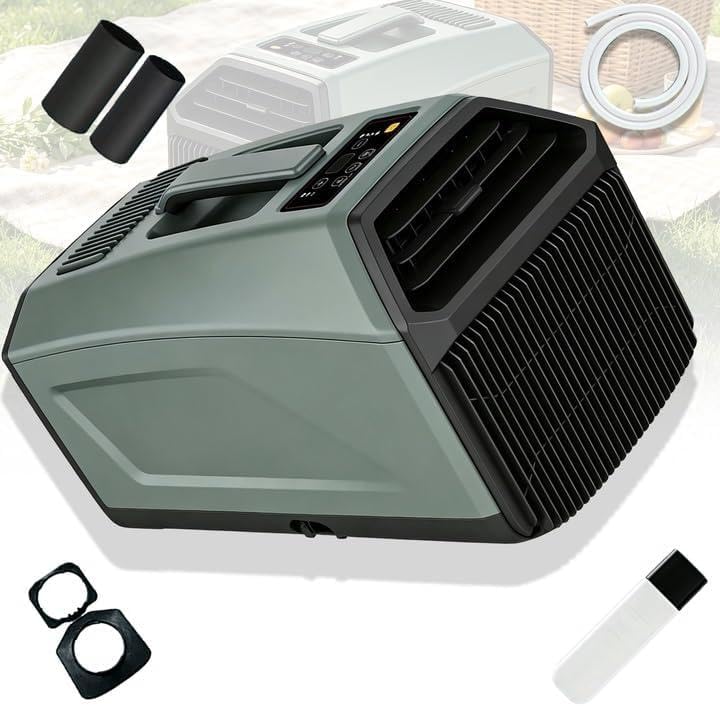 Efficieran Klimatyzator przenośny, klimatyzator mobilny, 28 × 51 × 30 cm – 400 W, 49 dB, Biały, Klimatyzator – przenośne, plener, kemping