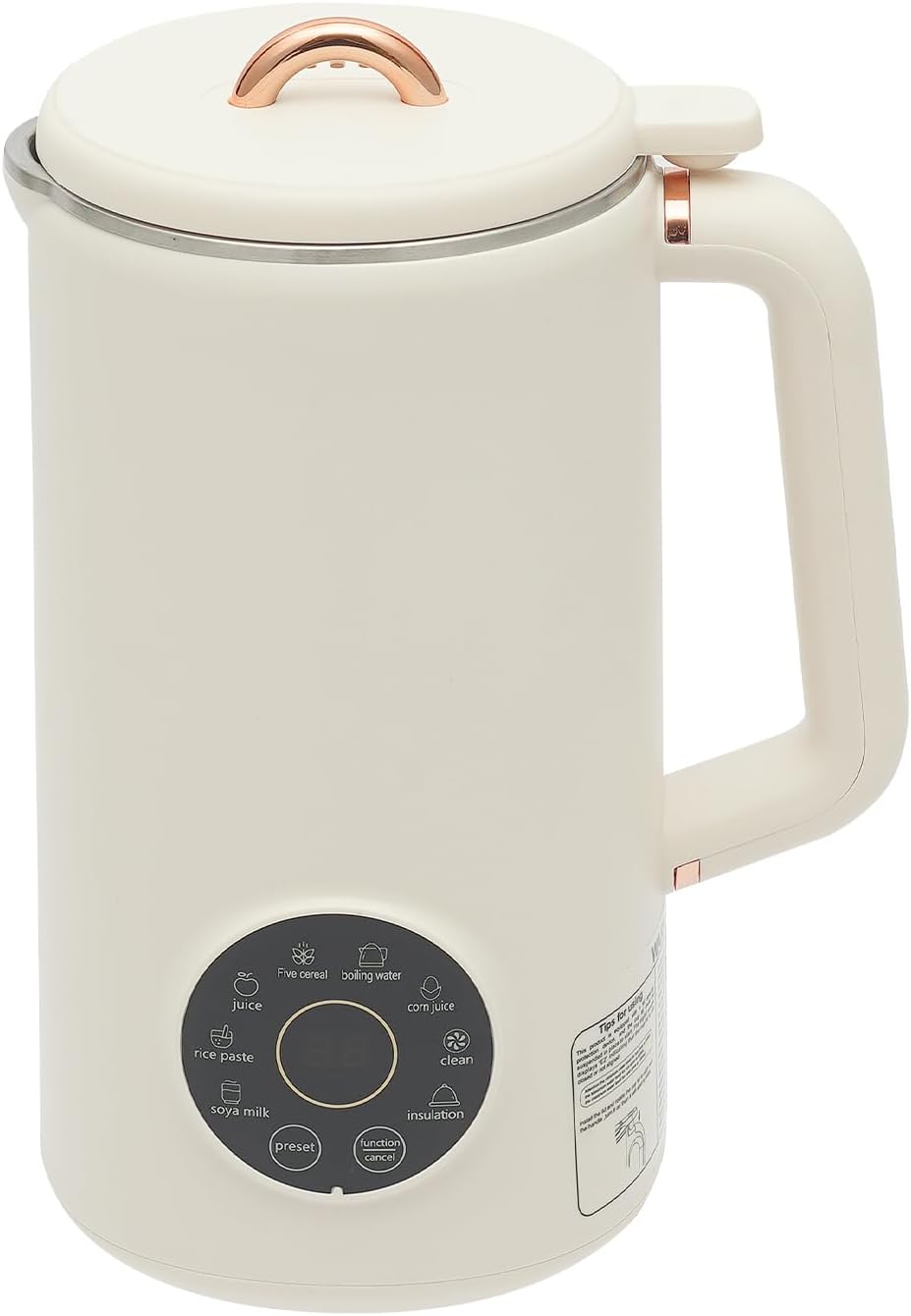Maszynka do lodów FROPIJ – 1000 ml, 14,5 x 28,8 cm, Czarny, oświetlenie LED – Maszyna do mleka, robot, na mleko owsiane i