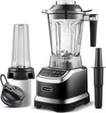 Mikser AMZCHEF, 1800 W, Czarny, blender kielichowy – Lasy AZZCHEF, dotyk, Efekt 3D, profesjonalny