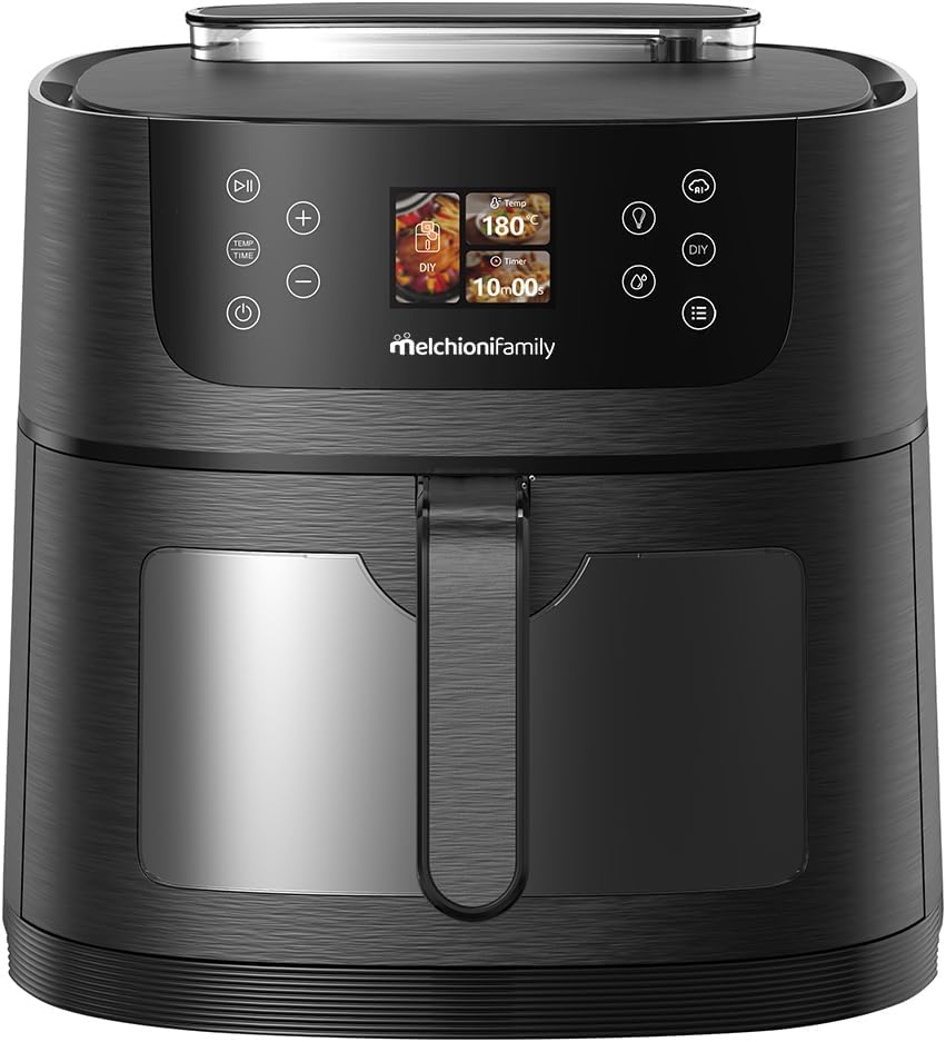 Melchioni Frytkownica, 8 l, 1800 W – 240 V, Czarny, timer, Family Dora AI powietrzna 8 l – sztuczna inteligencja