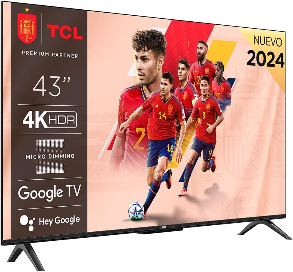 Telewizor Smart TV TCL – 43P61B, 43 cali, Czarny, oświetlenie LED – telewizor, Google 43P61B Smart TV, 4K UHD, 43P61B 43 'LED UltraHD 4K HDR Google TV