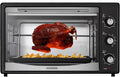 Mini piekarnik Steinborg, 45 litrów, 1800 W – 56 x 42 x 34 cm, Czarny/Srebrny, timer, funkcja grilla – 45 litrów z termoobiegiem i rożnem obrotowym